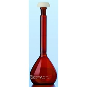 Duran Volumetric Flask Amber Coloured White 246772459