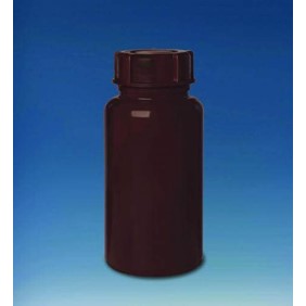 BRAND Bottle 500 ml, PE-LD, wide neck GL 50, brown, 129754